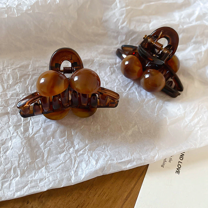 Acrylic Hair Claw Clip Brown One Size