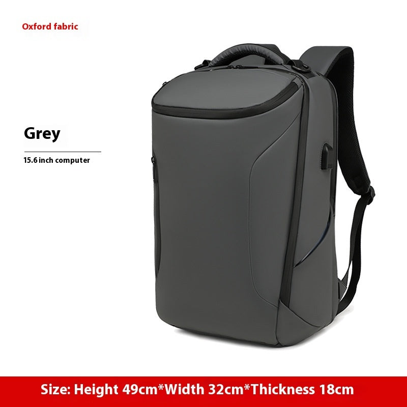 Multi-functional Men's Lightweight Waterproof Backpack | Durable Oxford Cloth Travel Bag Gray 49cmx32cmx18cm