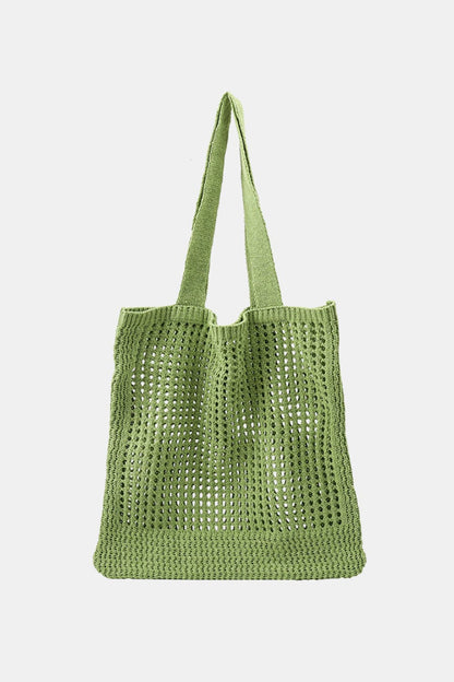 Openwork Tote Bag Light Green One Size