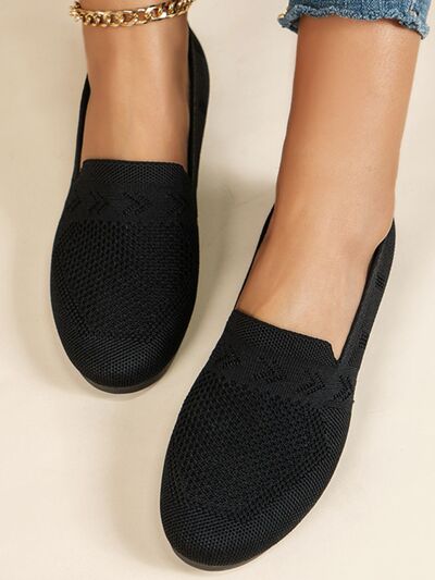 Mesh Round Toe Flat Slip-Ons