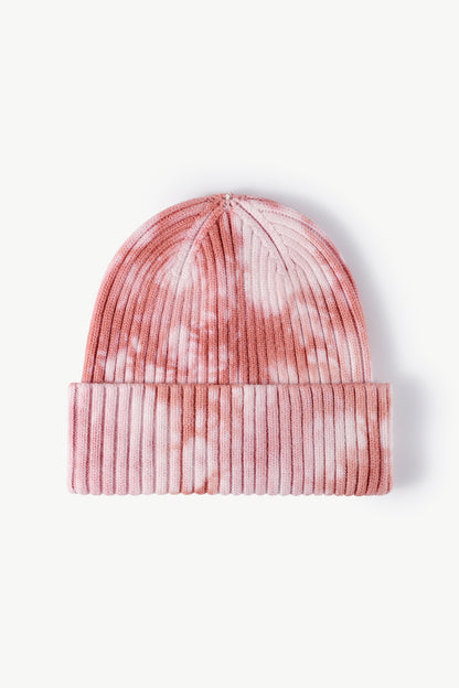 Tie-Dye Ribbed Cuffed Beanie Salmon One Size