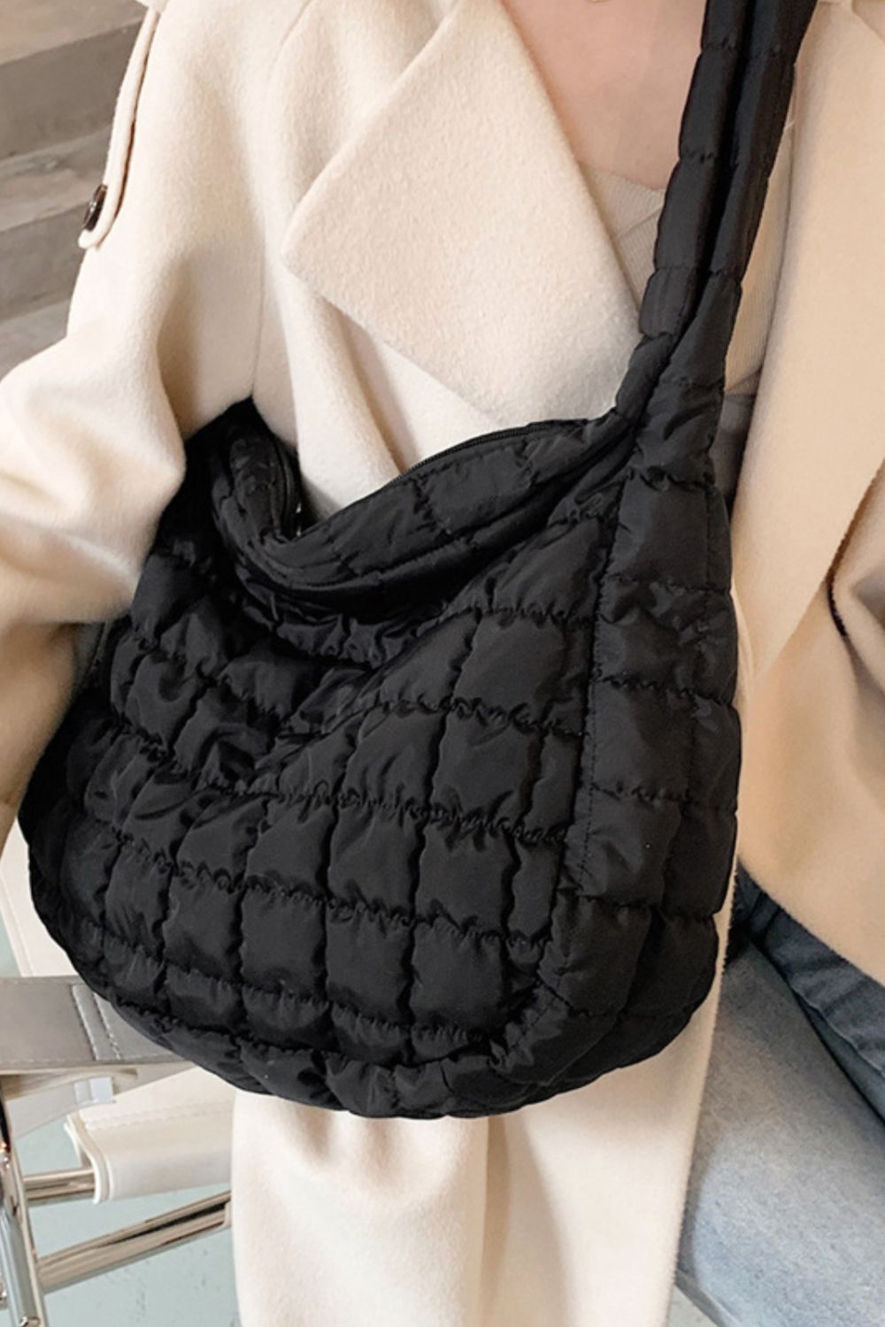 Large Quilted Shoulder Bag - Thandynie