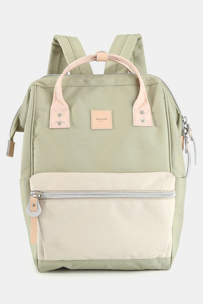 Himawari Water Resistant Canvas Backpack Bag with Side Pockets Cream L.Green One Size