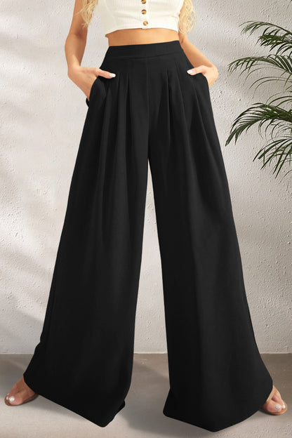 High Waist Wide Leg Pants Black