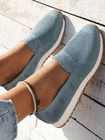 Mesh Round Toe Flat Slip-Ons