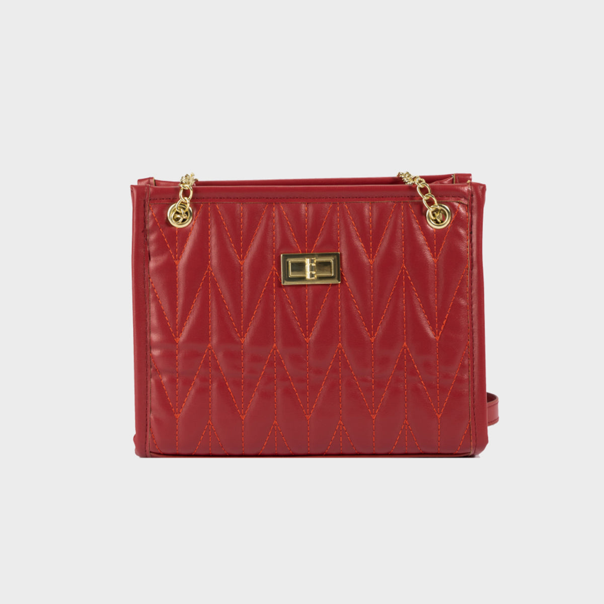 PU Leather Crossbody Bag Deep Red One Size