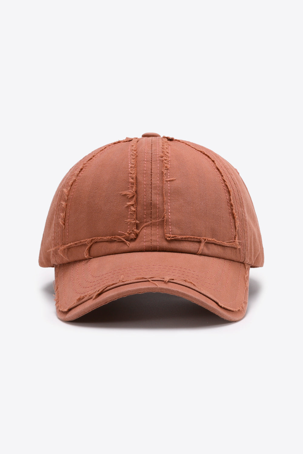 Distressed Adjustable Baseball Cap Burnt Coral One Size