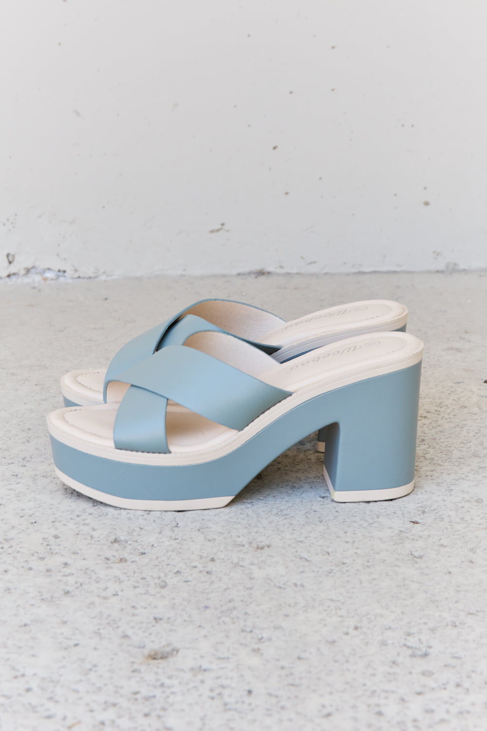 Weeboo Cherish The Moments Contrast Platform Sandals in Misty Blue - Thandynie