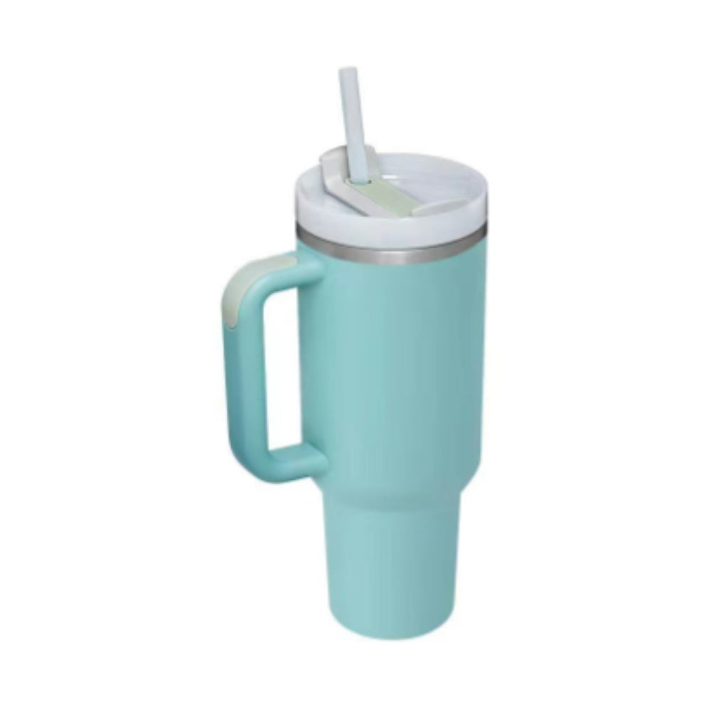 40 Oz Tumbler With Handle Straw Insulated, Stainless Steel Spill Proof Vacuum Coffee Cup Tumbler With Lid Tapered Mug Gifts For Valentine Lover Suitable For Car Gym Office Travel Second generation light green 1200ML 1PC