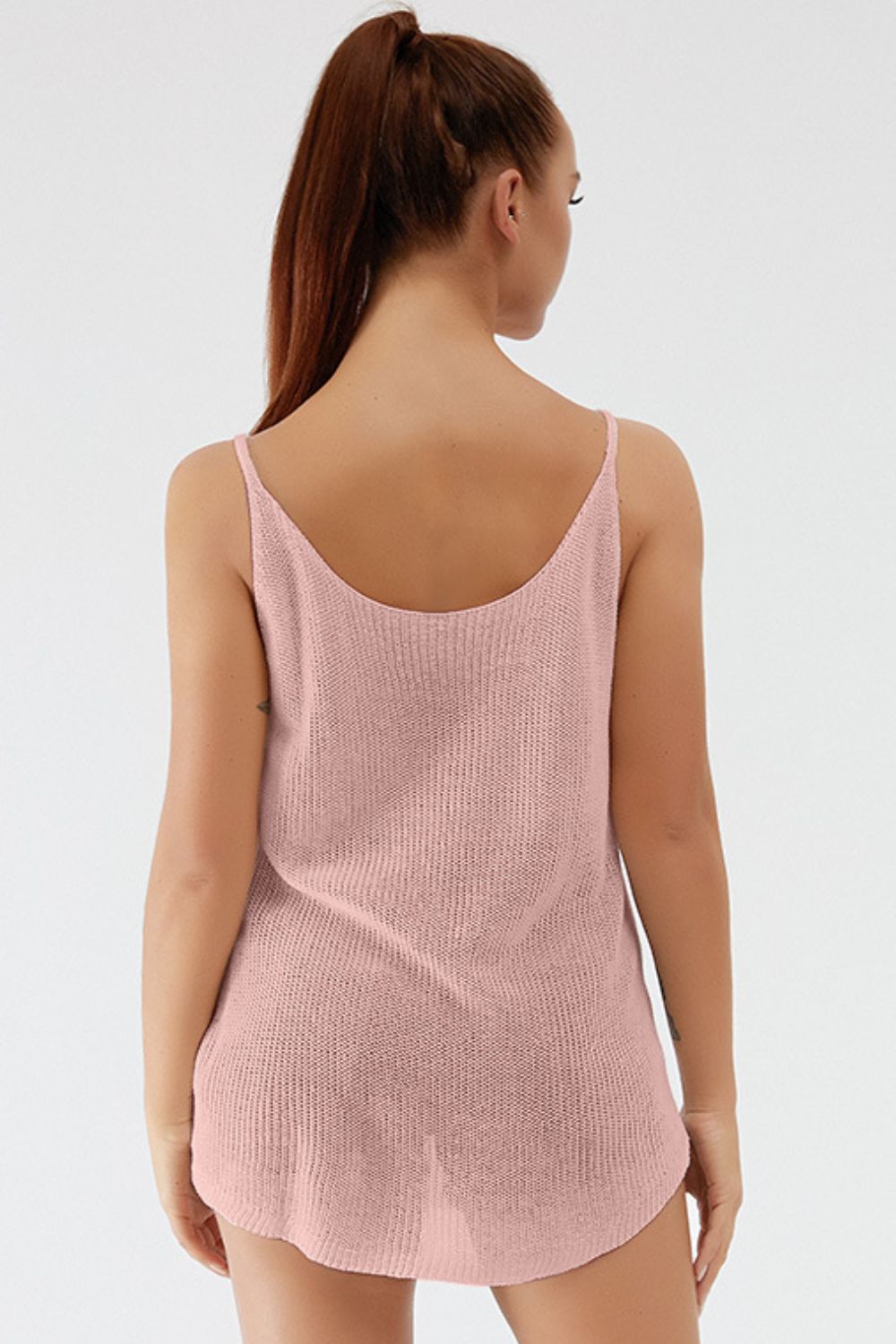 Scoop Neck Spaghetti Strap Knit Cami