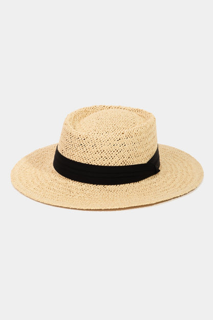 Fame Straw Braided Pork Pie Hat IV One Size