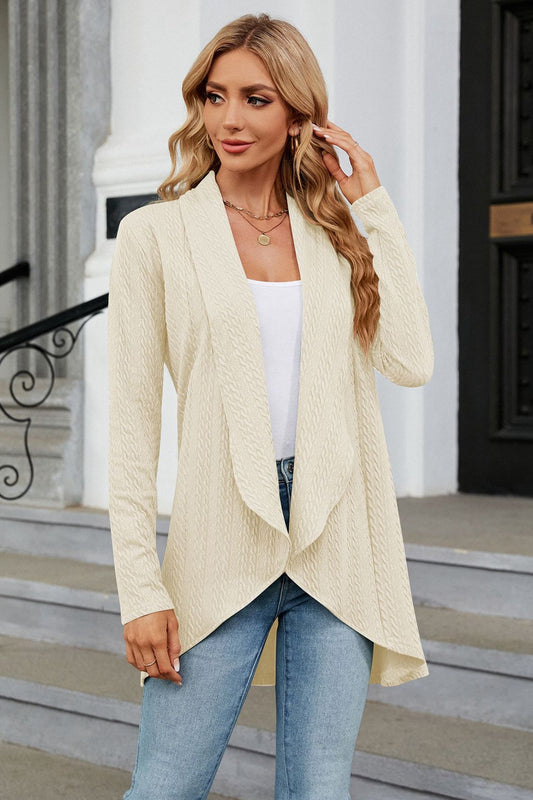 Open Front Long Sleeve Cardigan - Thandynie