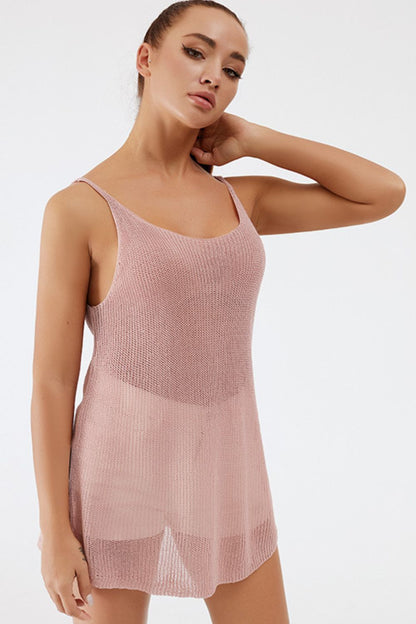 Scoop Neck Spaghetti Strap Knit Cami