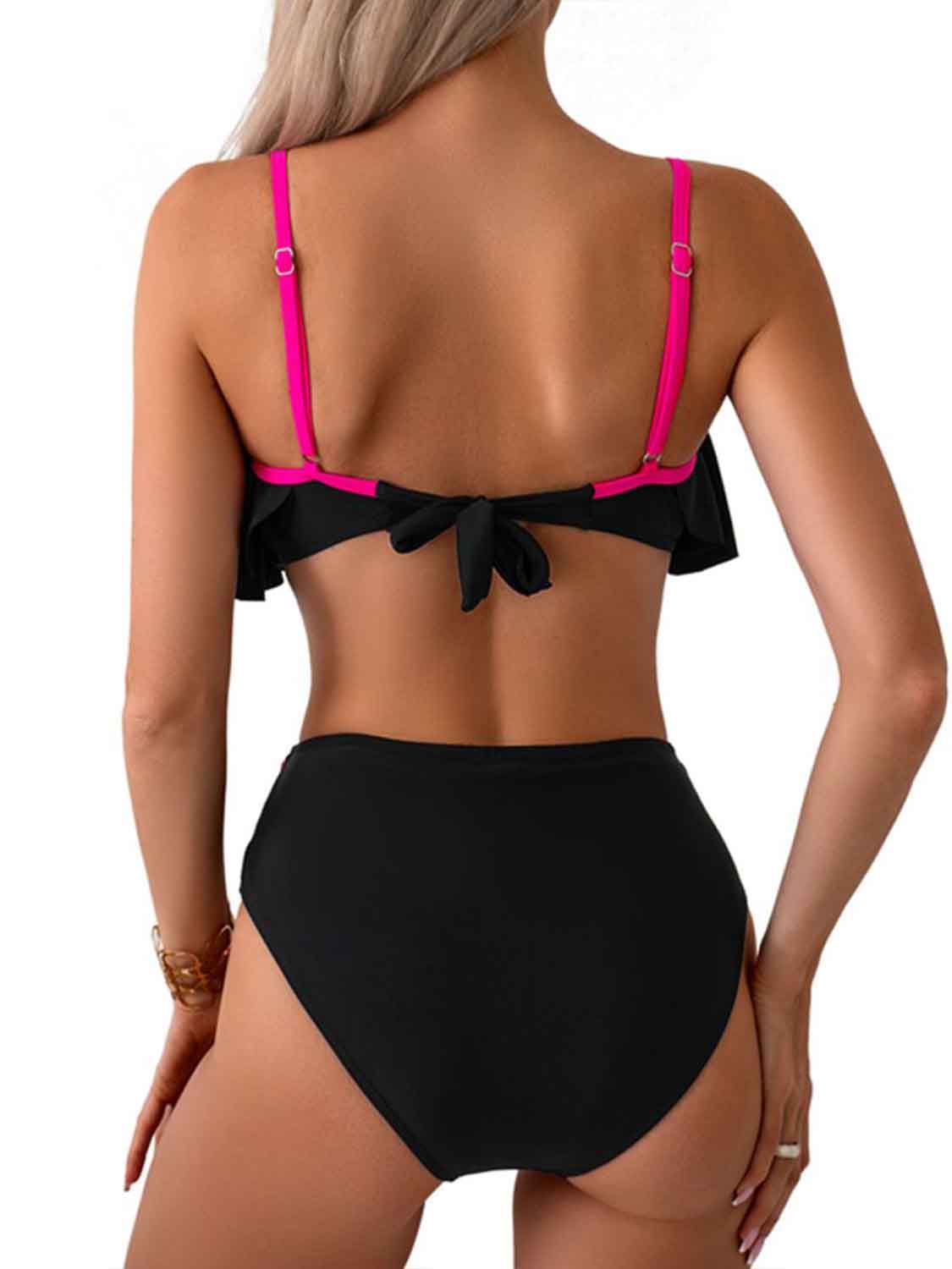 Spaghetti Strap Notched Bikini Set