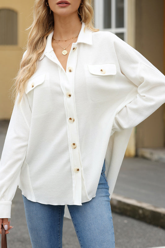 Button Up Long Sleeve Shirt White