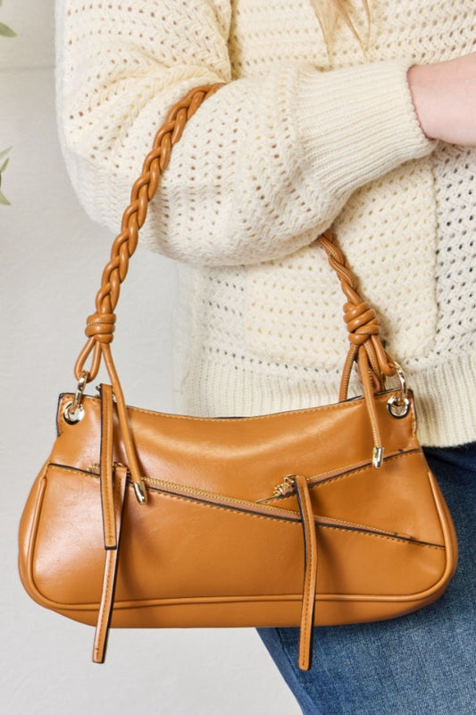 SHOMICO Braided Strap Shoulder Bag TAN One Size