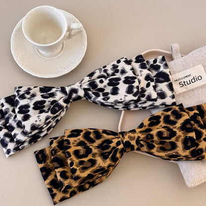 2 Piece Leopard Bow Hair Clip Leopard One Size