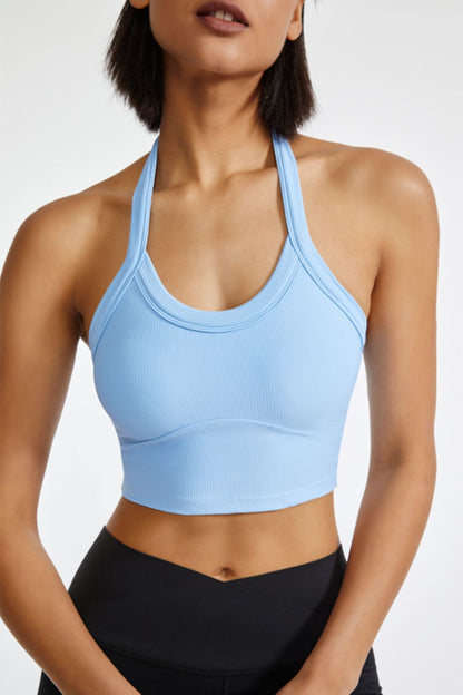 Halter Neck Active Cami Light Blue