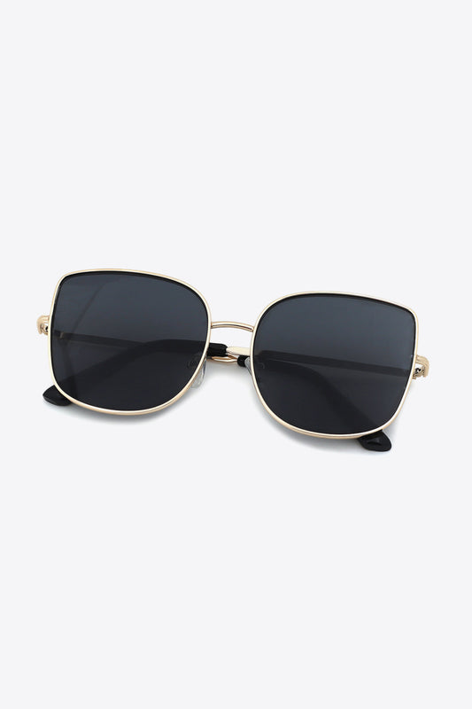 Metal Frame Wayfarer Sunglasses Black One Size