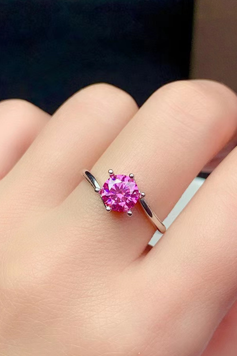 Can't Stop Your Shine 1 Carat Moissanite Ring Pink