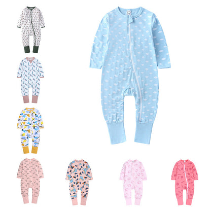 Spring And Autumn Long Sleeve Cotton Baby Jumpsuit Male And Female Baby Home Romper