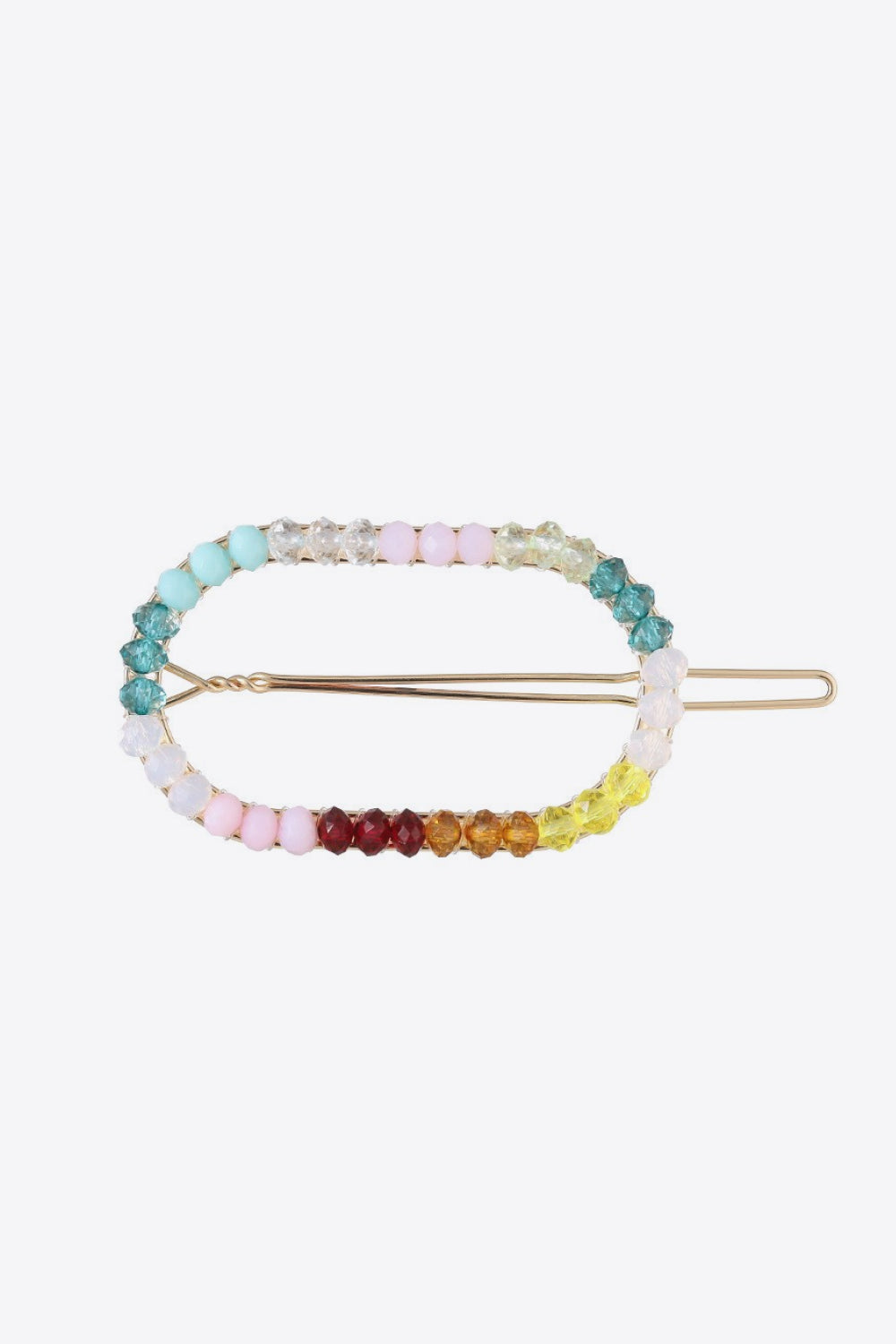 Colorful Bead Hair Pin Aqua One Size