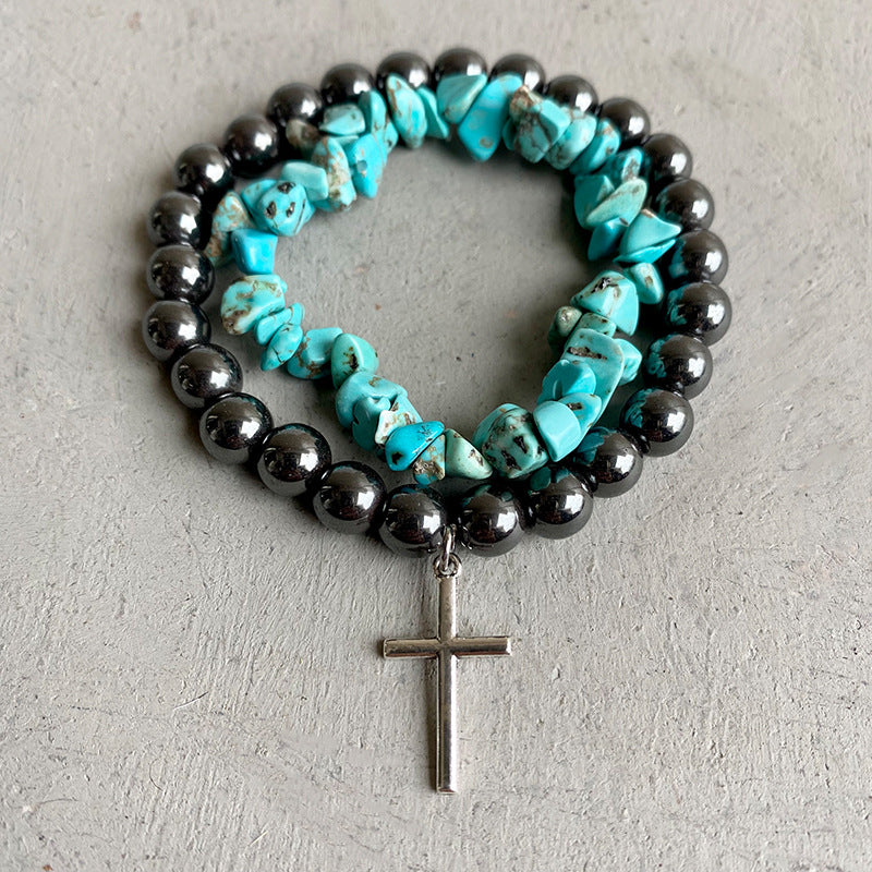 Turquoise Alloy Bracelet Style B One Size