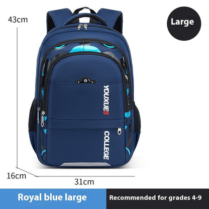 Simple Waterproof Multi-compartment Large Capacity Backpack Printed 11 Large Royal Blue