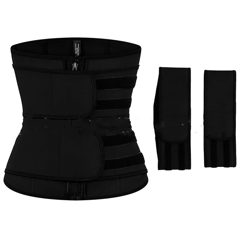 Latex Shapewear Sports Postpartum Abdomen Corset Shapewear European And American Large Size Corsets Black Removable