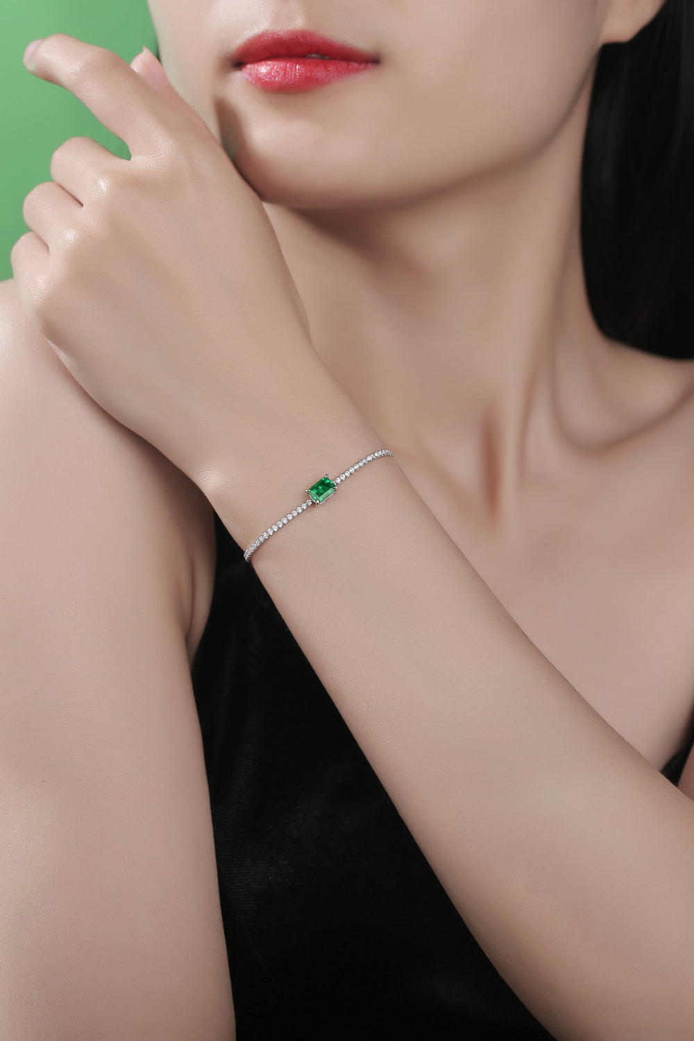 Adored 1 Carat Lab-Grown Emerald Bracelet Green One Size