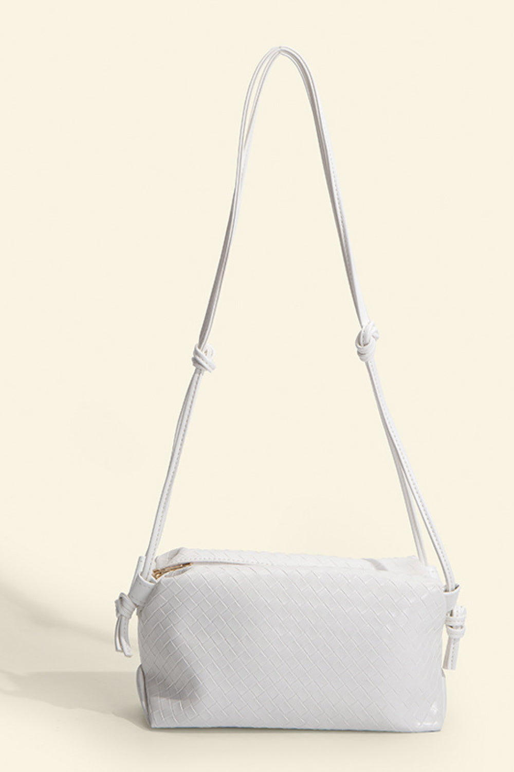 PU Leather Knot Detail Shoulder Bag White One Size