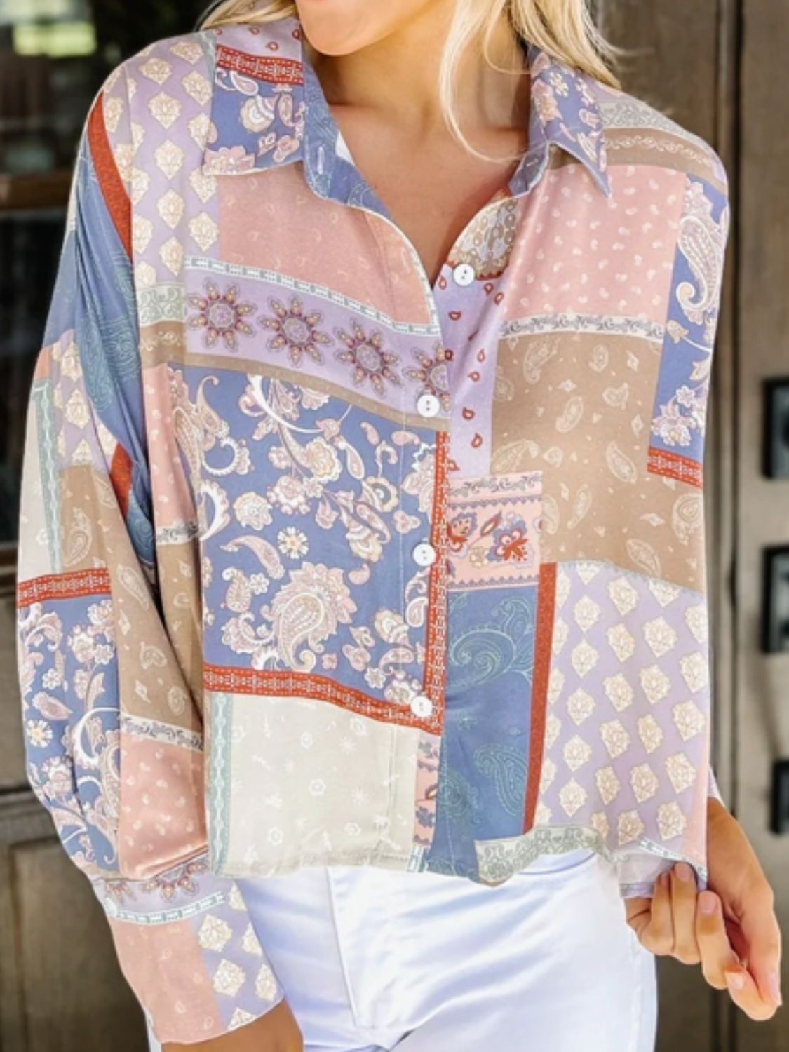 Printed Long Sleeve Shirt Multicolor