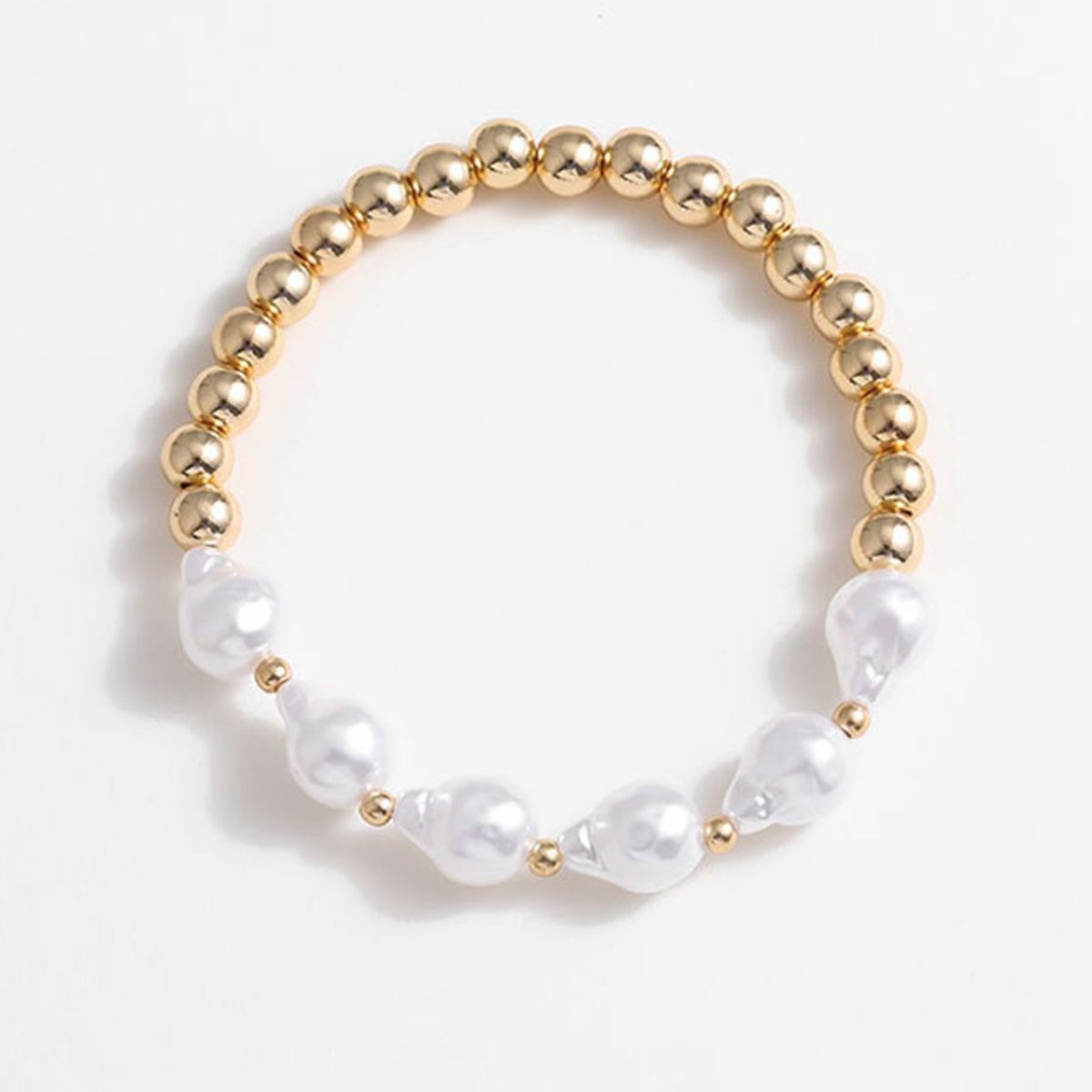 Gold-Plated Alloy Bead Bracelet - Thandynie