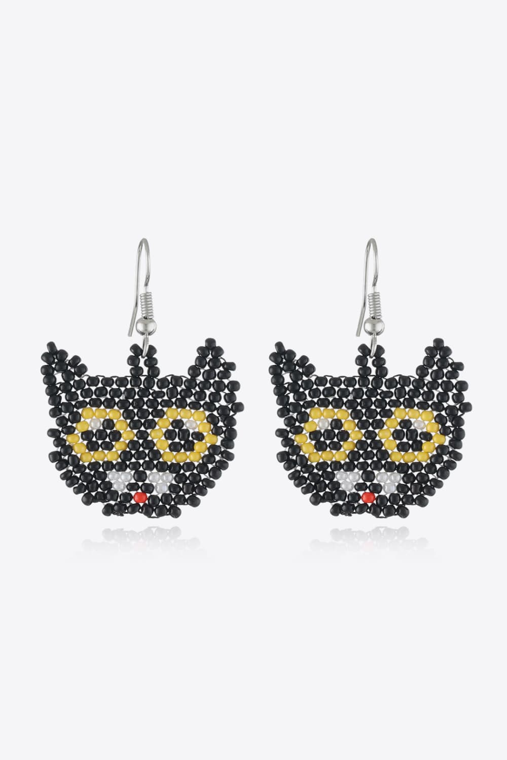 Halloween Theme Earrings Black Cat One Size