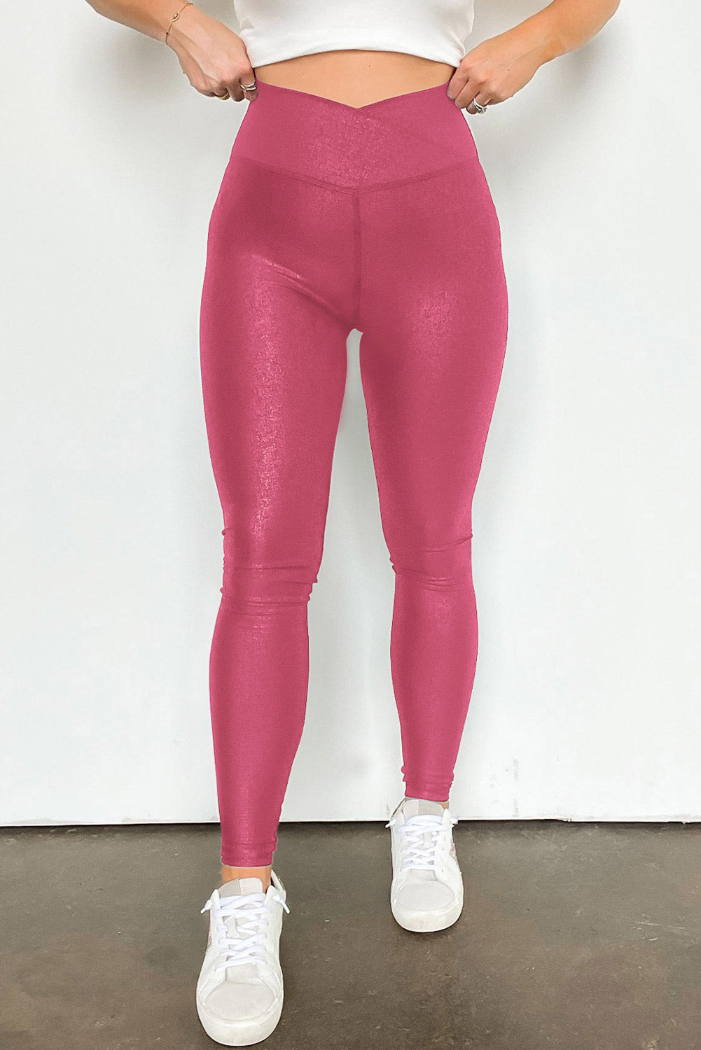 Solid High Waist Leggings Dusty Pink