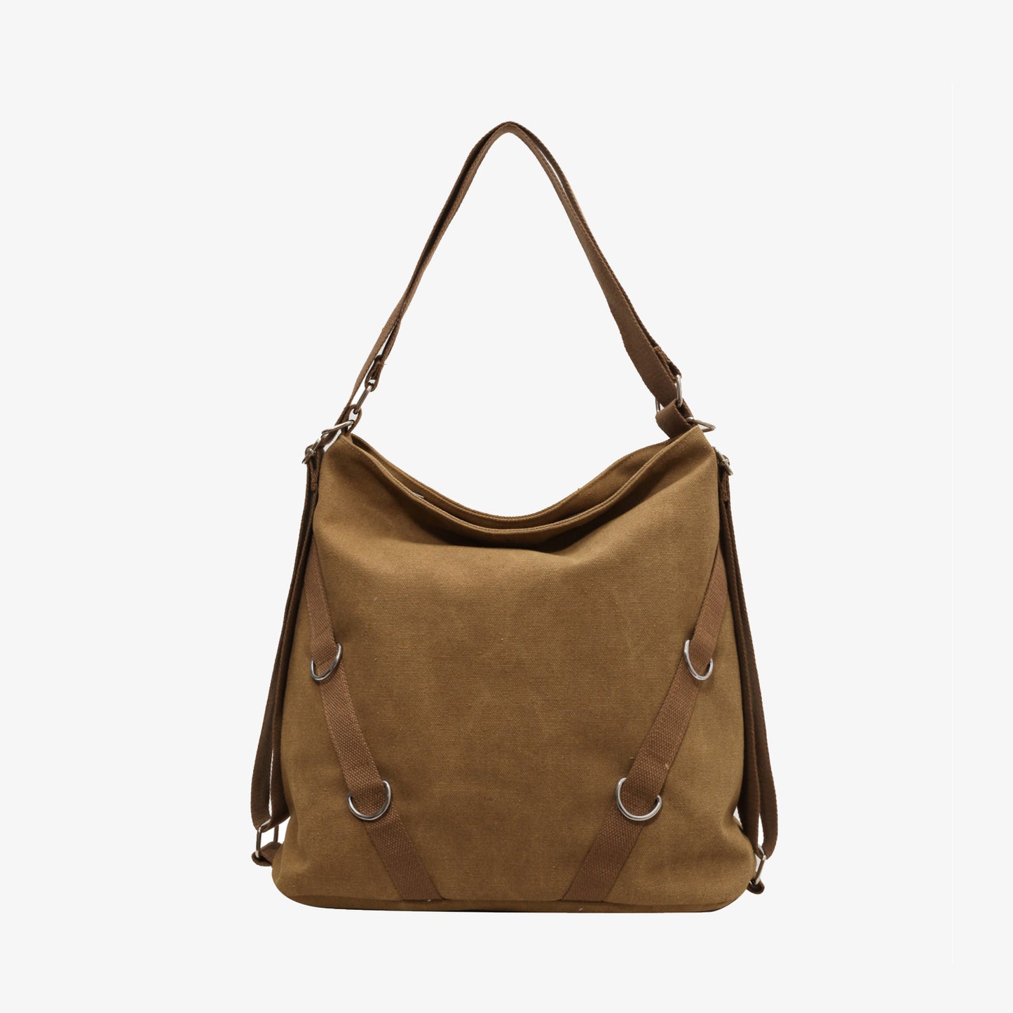 Canvas Crossbody Bag Camel One Size