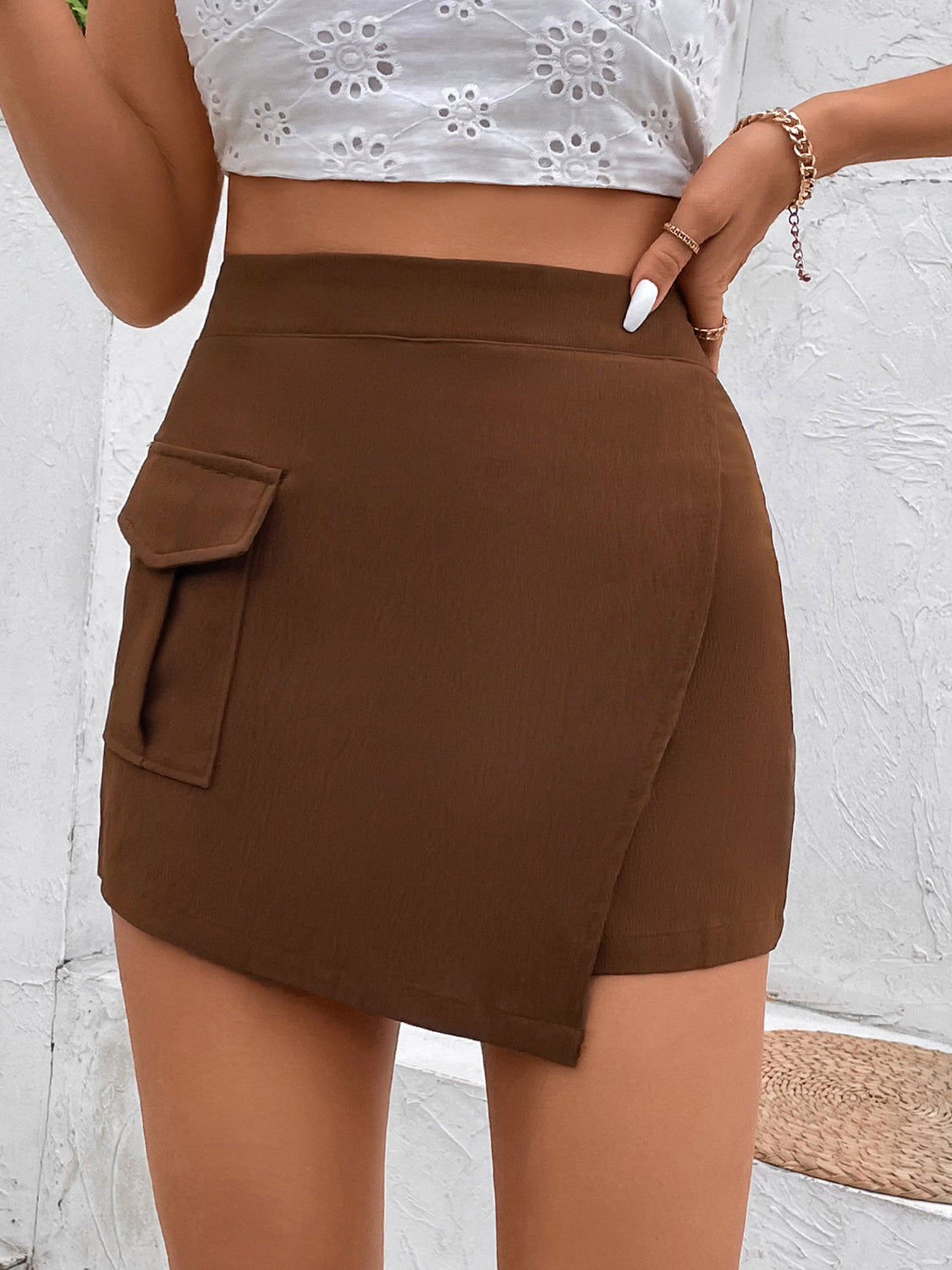 Pocketed High Waist Shorts