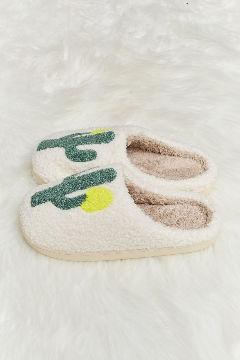 Melody Cactus Plush Slide Slippers