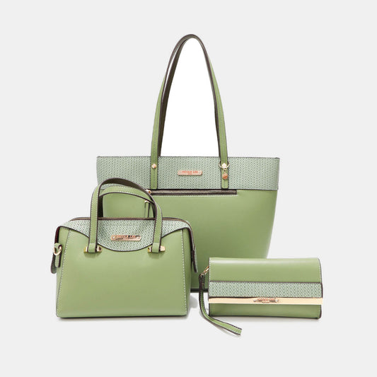 Nicole Lee USA 3-Piece Handbag Set Soft Green One Size