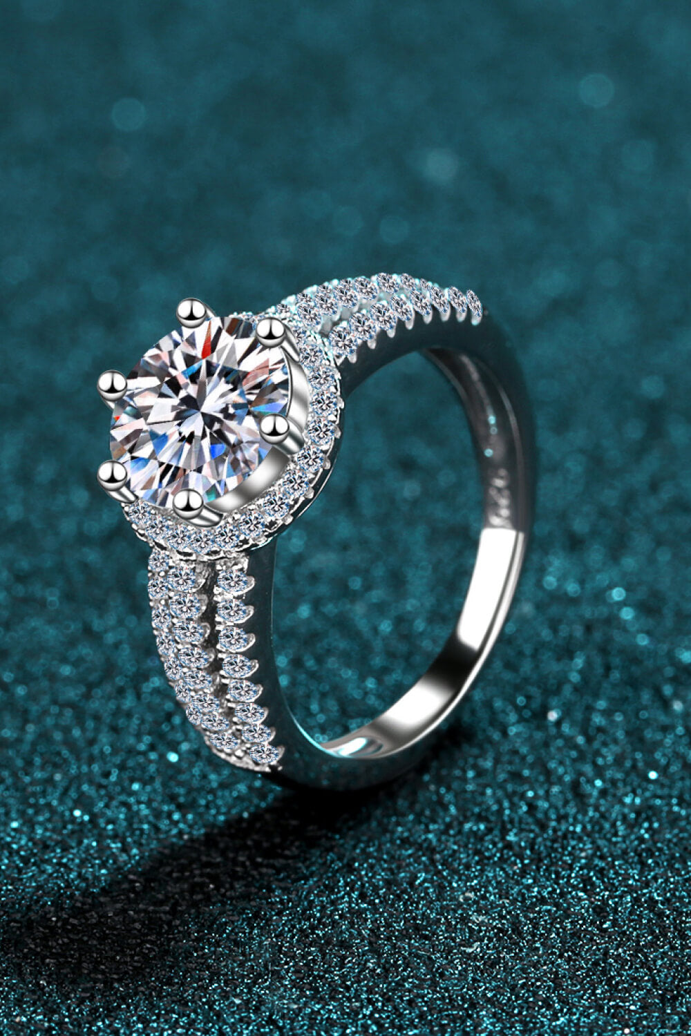 Sterling Silver Moissanite Ring