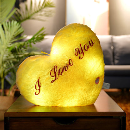 Luminous Pillow Colorful Body Pillow Yellow heart