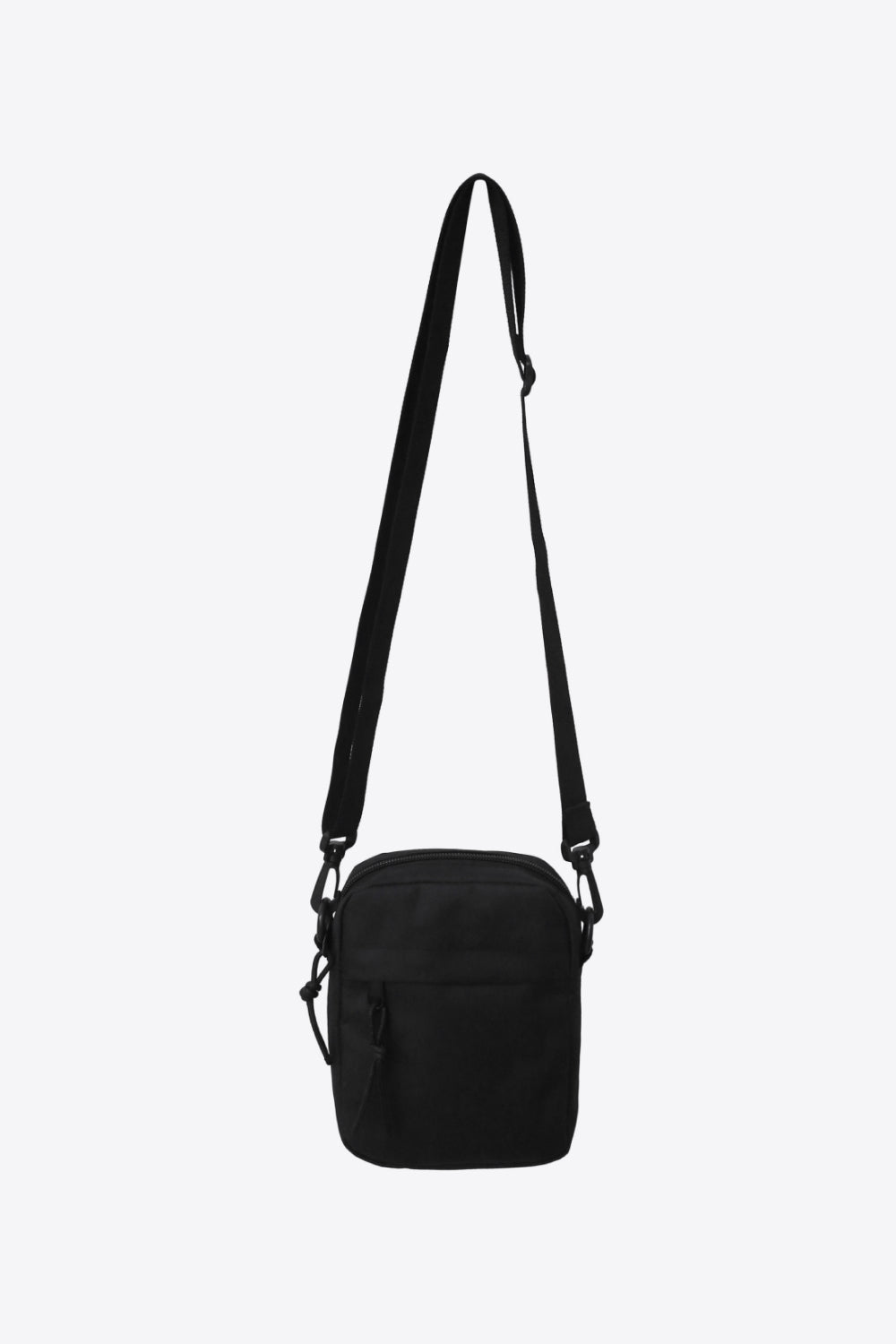 Wide Strap Polyester Crossbody Bag Black One Size