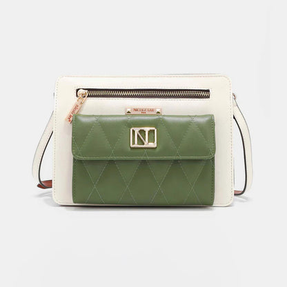 Nicole Lee USA Color Block Crossbody Bag Green One Size