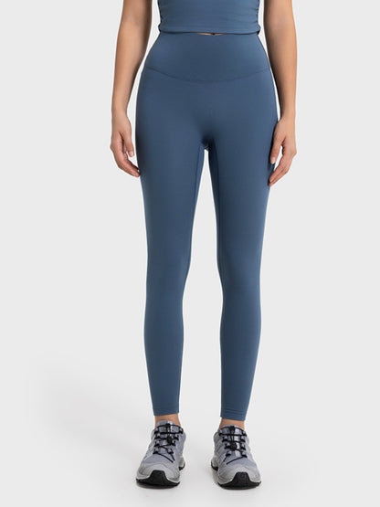 Wide Waistband Sports Leggings French Blue