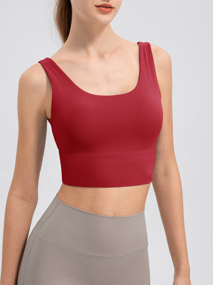 Scoop Neck Wide Strap Active Tank Scarlet