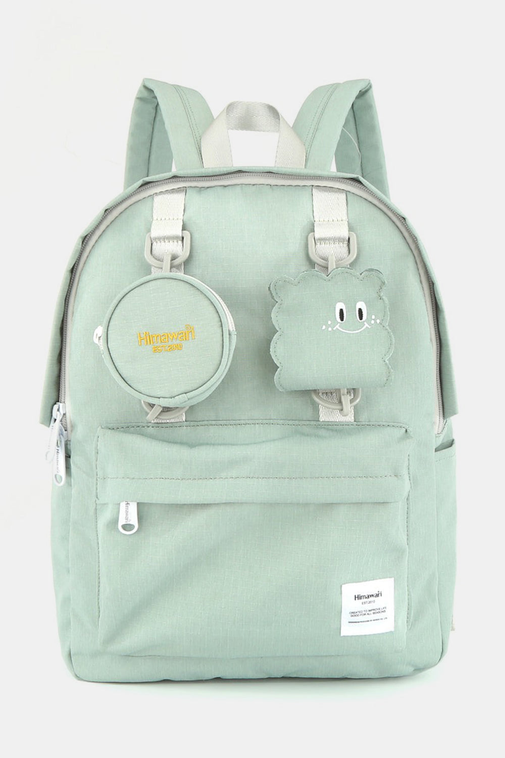 Himawari Waterproof Canvas Backpack Bag with Removable Coin Purse Mint One Size