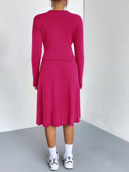 Rib-Knit Sweater and Skirt Set