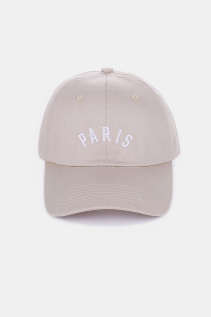 Zenana Embroidered City Baseball Cap Paris Ash Mocha One Size