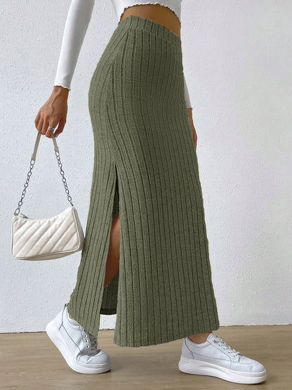 Slit High Waist Skirt