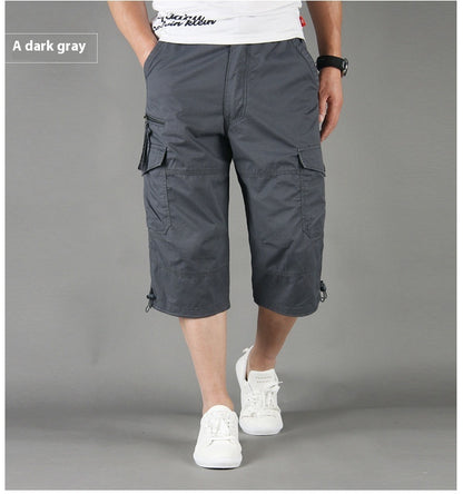 Men's Loose Thin Multi-pocket Outdoor Sports And Casual Shorts Gray